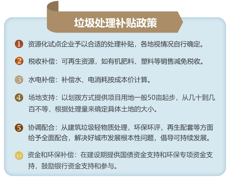 垃圾处理补贴政策 垃圾处理补贴政策