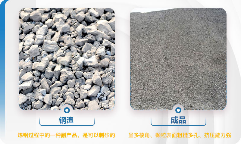 钢渣处理前后对比图 钢渣处理前后对比图